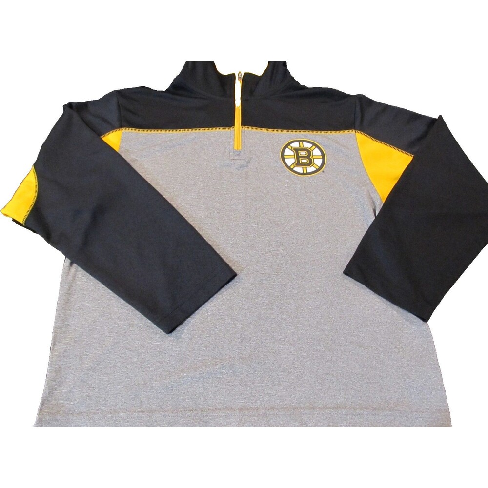 Boston Bruins Youth Graphic Jersey Shirt Size 12–14 NHL Black Yellow Pre‑Owned